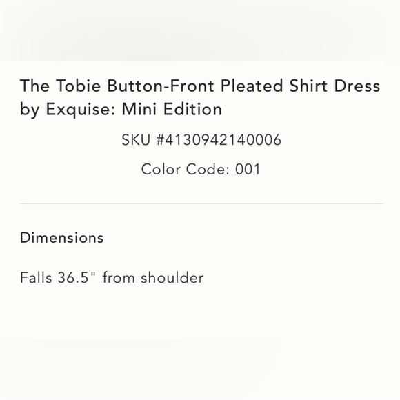 Anthropologie x Exquise The Tobie Button-Front Pleated Shirt Dress Mini Sz M NWT - Picture 5 of 13